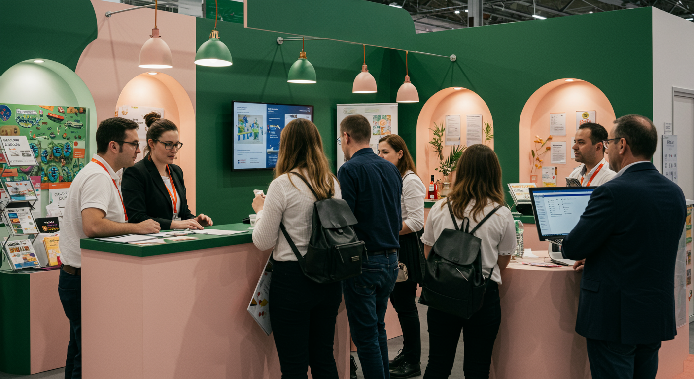 Des jeunes discutent avec des conseillés sur un stand évènementiel
